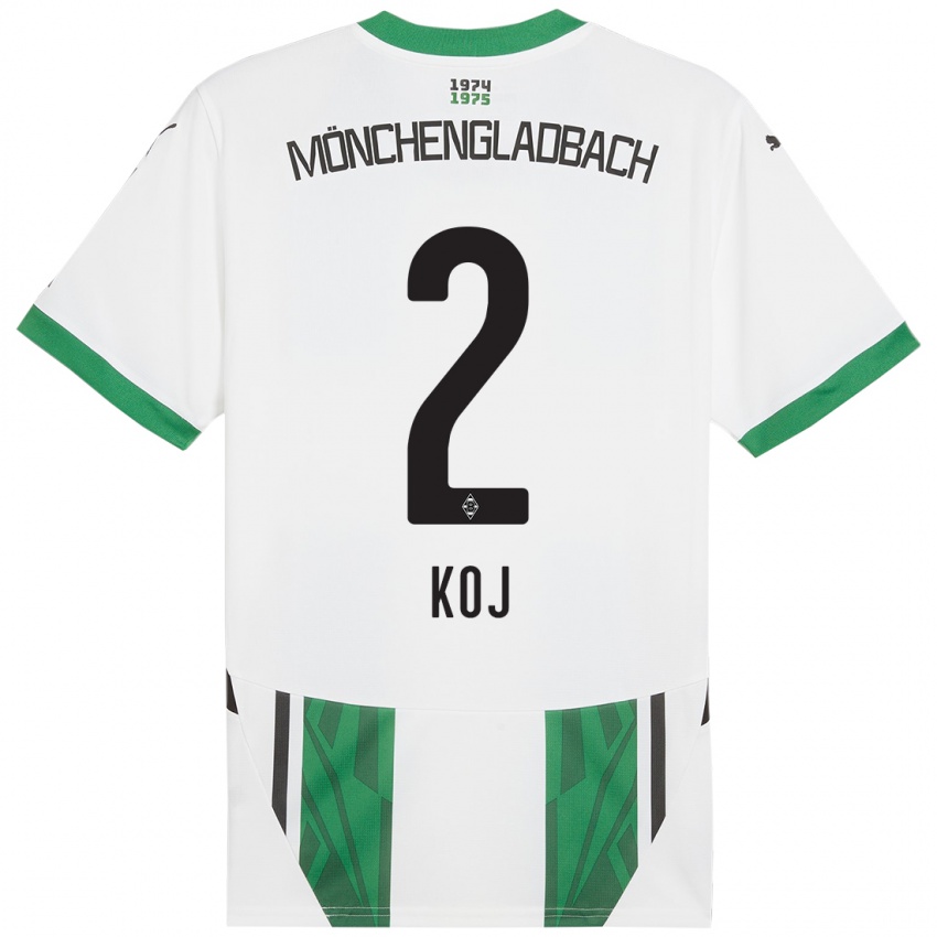 Niño Camiseta Julia Koj #2 Blanco Verde 1ª Equipación 2024/25 La Camisa