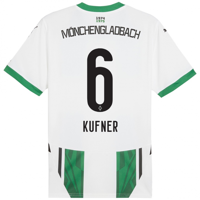 Niño Camiseta Anne-Catherine Kufner #6 Blanco Verde 1ª Equipación 2024/25 La Camisa