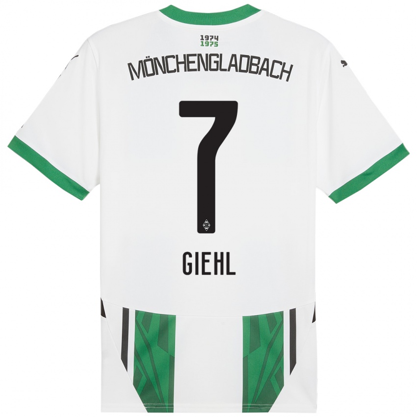 Niño Camiseta Madita Giehl #7 Blanco Verde 1ª Equipación 2024/25 La Camisa