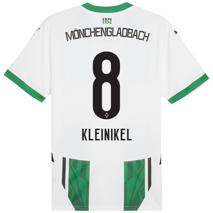 Niño Camiseta Nadja Kleinikel #8 Blanco Verde 1ª Equipación 2024/25 La Camisa