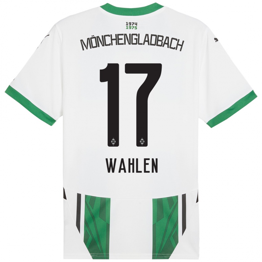 Niño Camiseta Vanessa Wahlen #17 Blanco Verde 1ª Equipación 2024/25 La Camisa