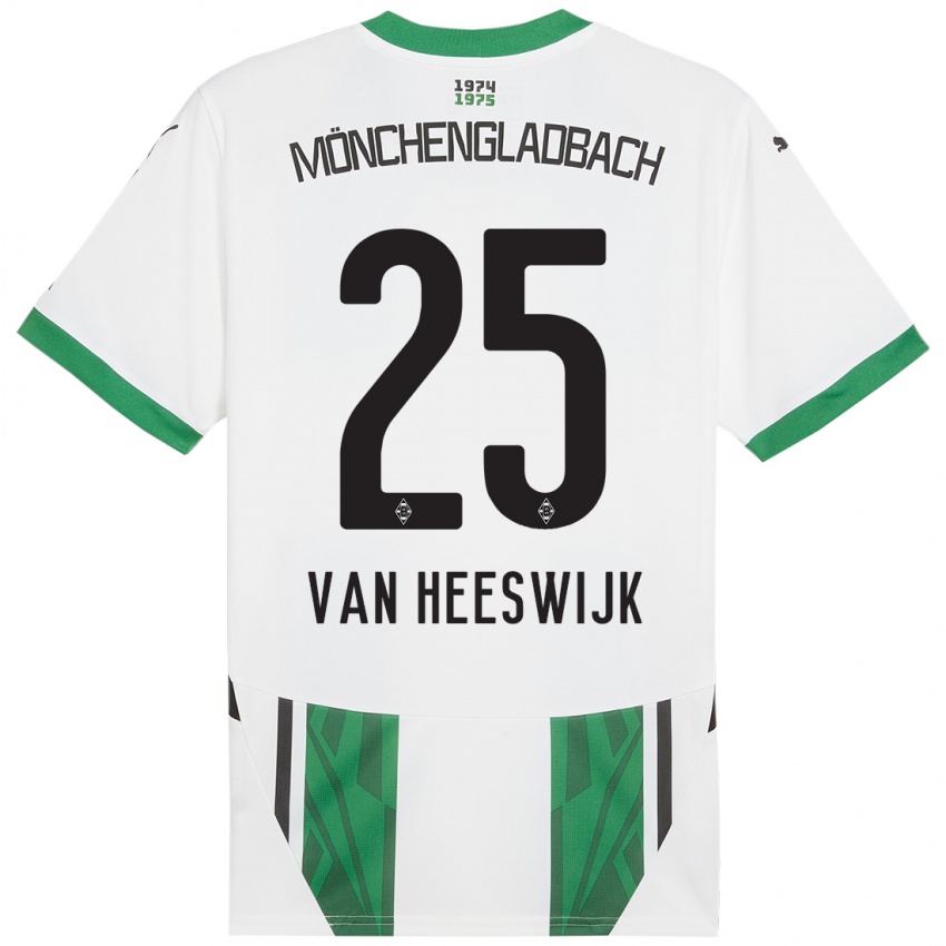 Niño Camiseta Amber Van Heeswijk #25 Blanco Verde 1ª Equipación 2024/25 La Camisa