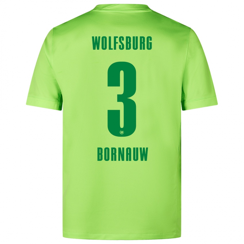 Niño Camiseta Sebastiaan Bornauw #3 Verde Fluorescente 1ª Equipación 2024/25 La Camisa