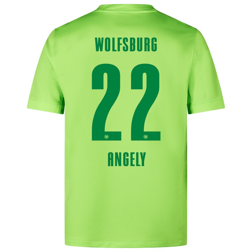 Niño Camiseta Mathys Angély #22 Verde Fluorescente 1ª Equipación 2024/25 La Camisa