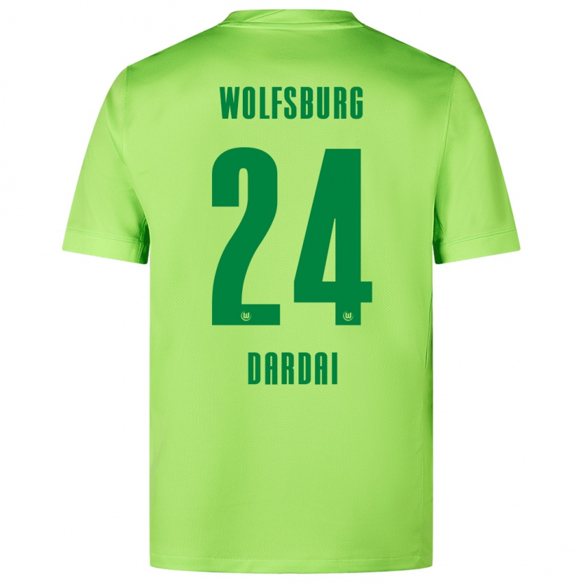 Niño Camiseta Bence Dárdai #24 Verde Fluorescente 1ª Equipación 2024/25 La Camisa