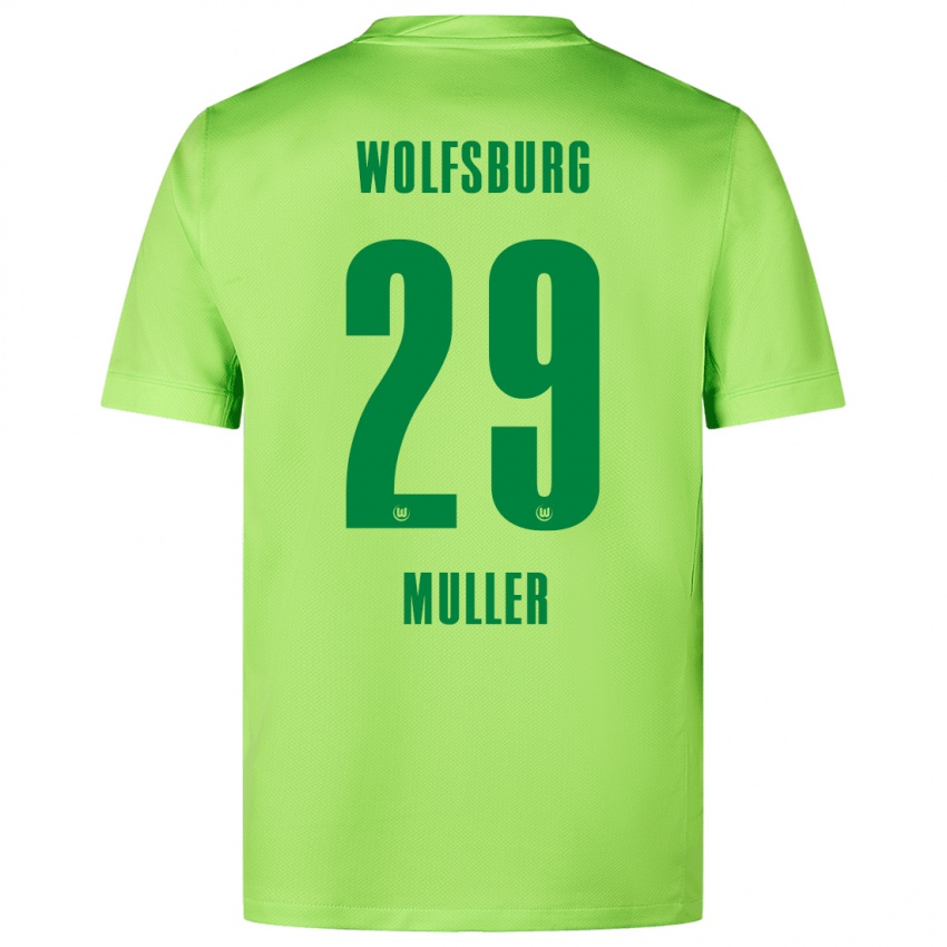 Niño Camiseta Marius Müller #29 Verde Fluorescente 1ª Equipación 2024/25 La Camisa