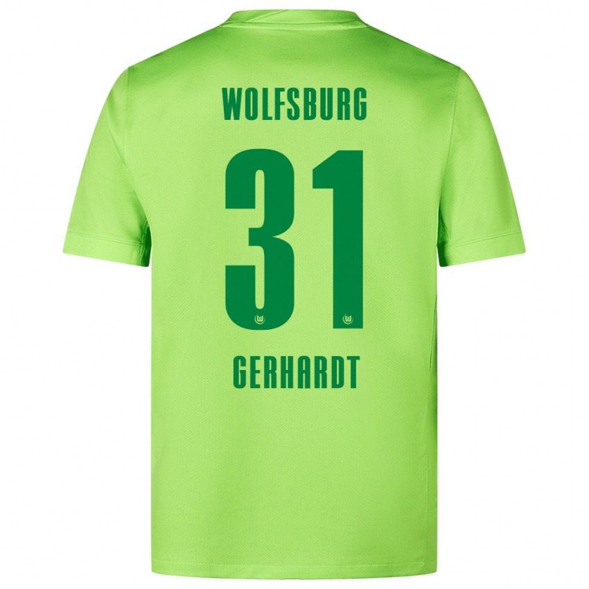 Niño Camiseta Yannick Gerhardt #31 Verde Fluorescente 1ª Equipación 2024/25 La Camisa