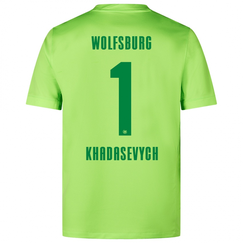 Niño Camiseta Kyrylo Khadasevych #1 Verde Fluorescente 1ª Equipación 2024/25 La Camisa