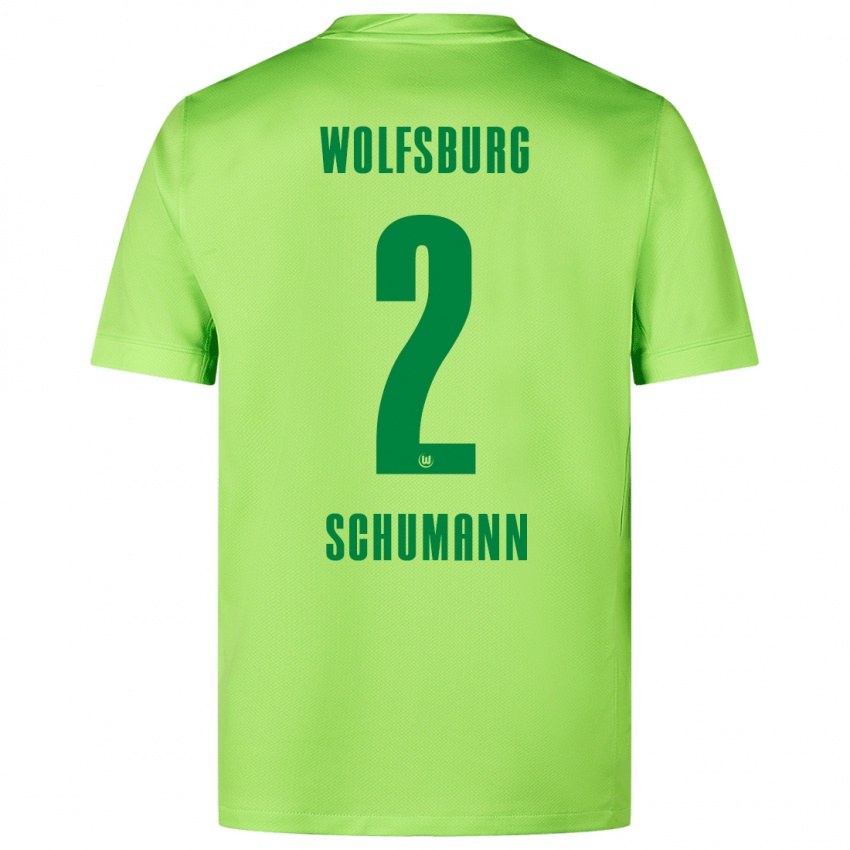 Niño Camiseta Anton Schumann #2 Verde Fluorescente 1ª Equipación 2024/25 La Camisa