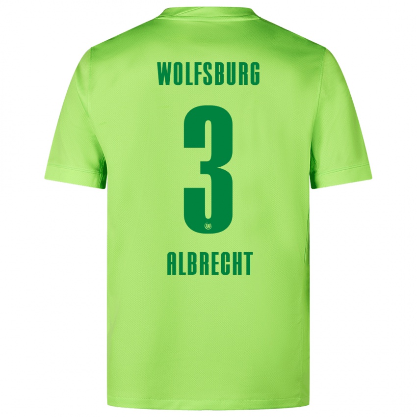 Niño Camiseta Ben Albrecht #3 Verde Fluorescente 1ª Equipación 2024/25 La Camisa