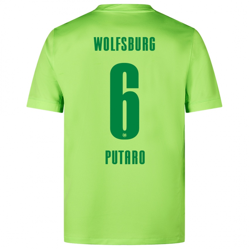 Niño Camiseta Luca Putaro #6 Verde Fluorescente 1ª Equipación 2024/25 La Camisa