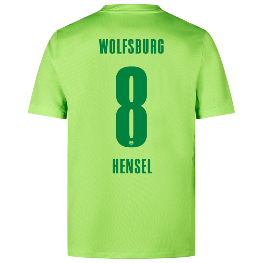 Niño Camiseta Pharell Hensel #8 Verde Fluorescente 1ª Equipación 2024/25 La Camisa