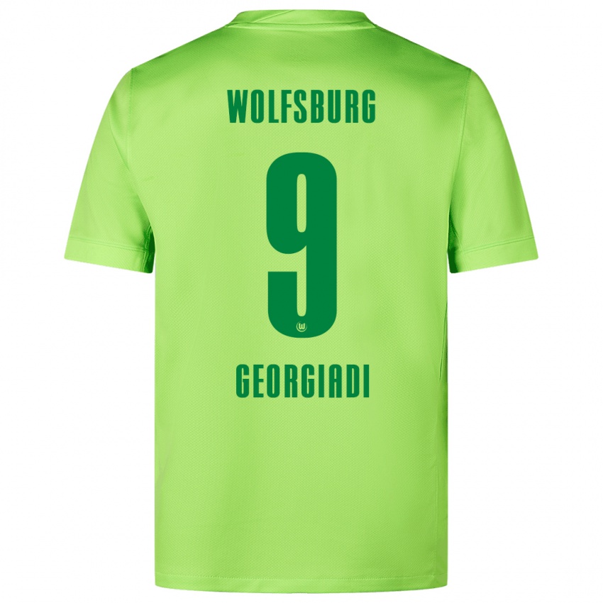 Niño Camiseta Alexander Georgiadi #9 Verde Fluorescente 1ª Equipación 2024/25 La Camisa