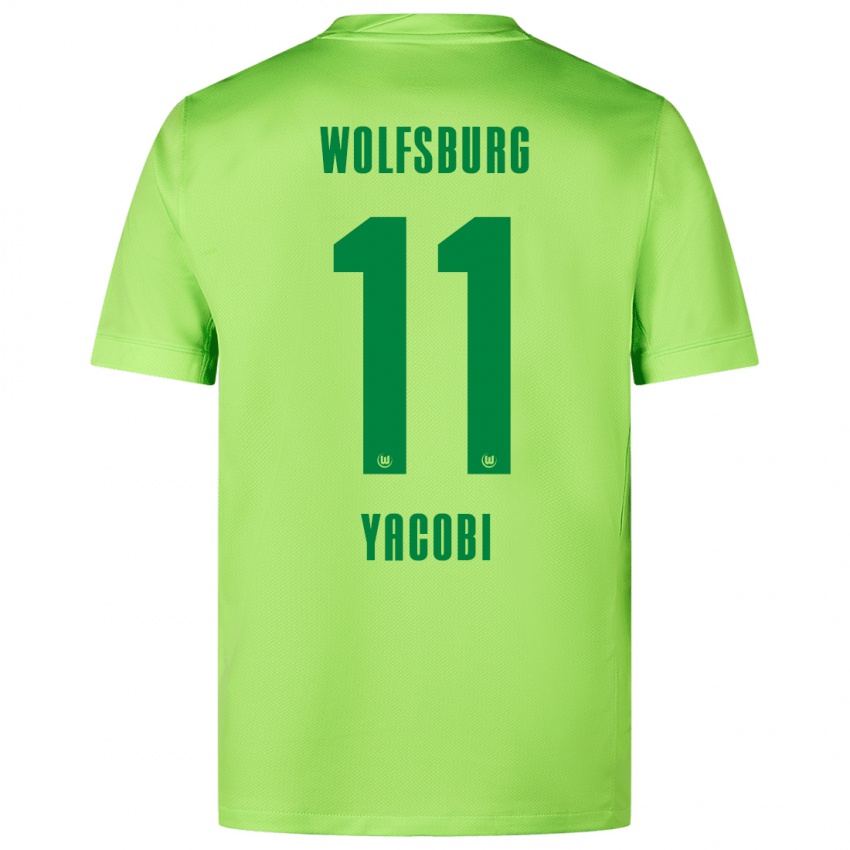 Niño Camiseta Nilas Yacobi #11 Verde Fluorescente 1ª Equipación 2024/25 La Camisa