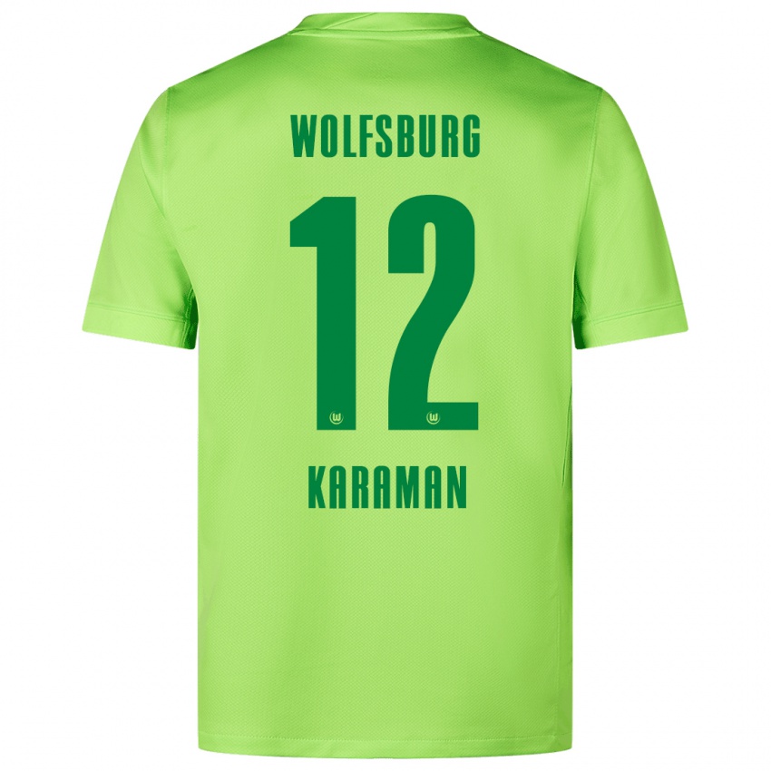 Niño Camiseta Tarik Karaman #12 Verde Fluorescente 1ª Equipación 2024/25 La Camisa