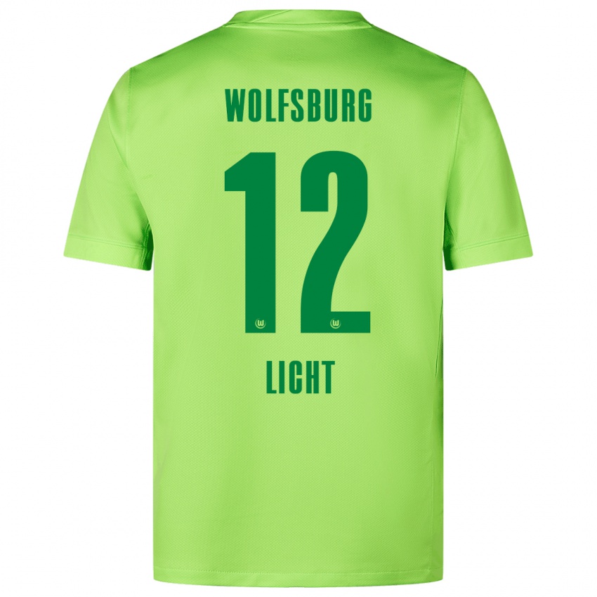 Niño Camiseta Philipp Licht #12 Verde Fluorescente 1ª Equipación 2024/25 La Camisa