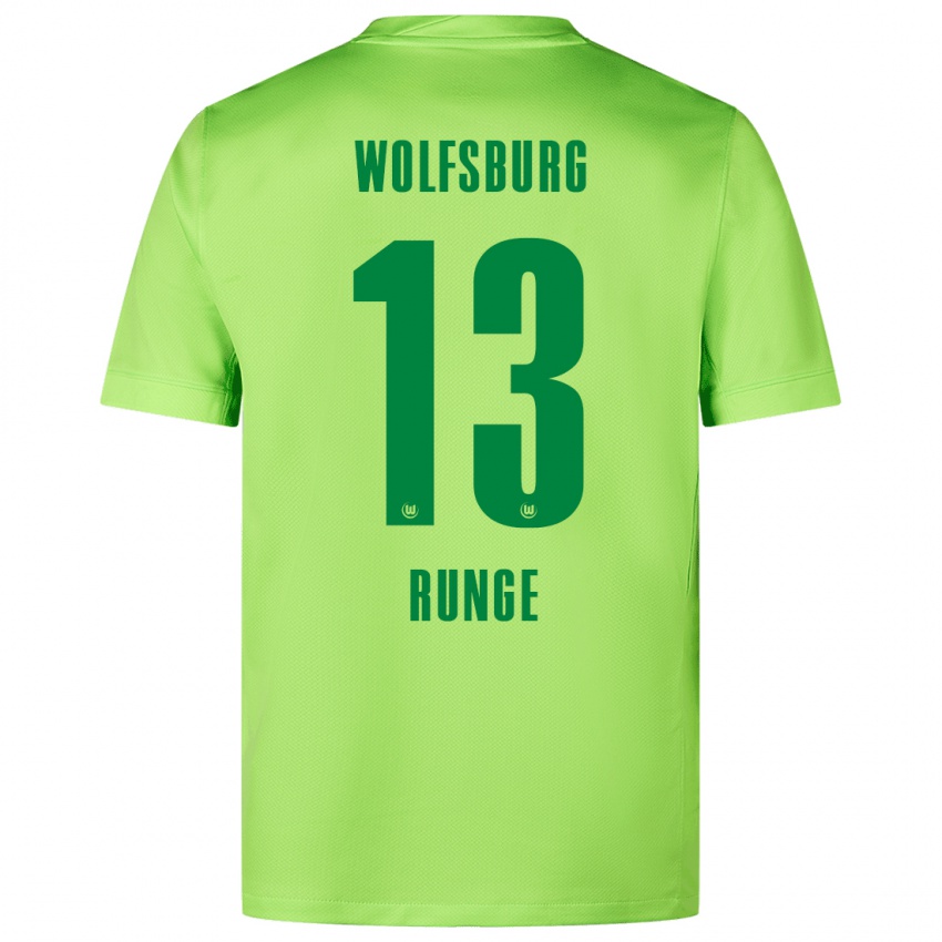 Niño Camiseta Mads Runge #13 Verde Fluorescente 1ª Equipación 2024/25 La Camisa