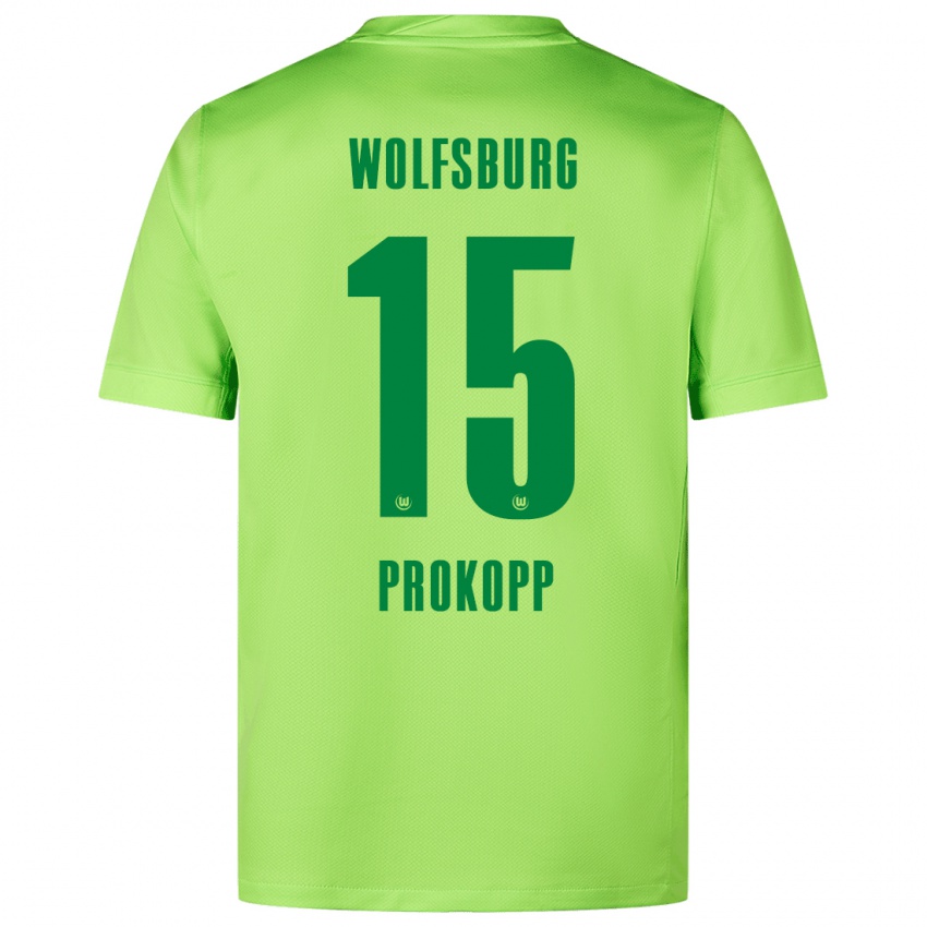 Niño Camiseta Oskar Prokopp #15 Verde Fluorescente 1ª Equipación 2024/25 La Camisa