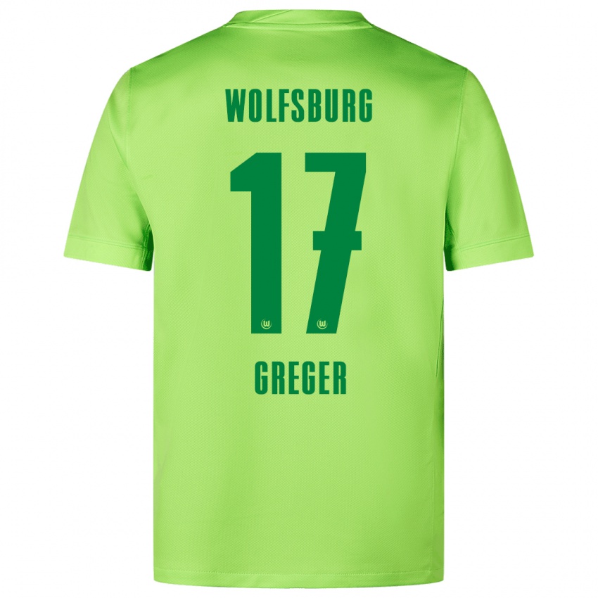 Niño Camiseta Max Greger #17 Verde Fluorescente 1ª Equipación 2024/25 La Camisa