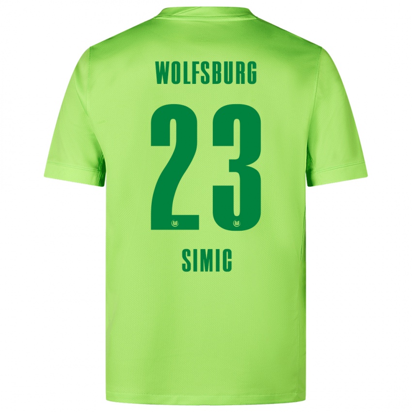 Niño Camiseta Karlo Simic #23 Verde Fluorescente 1ª Equipación 2024/25 La Camisa