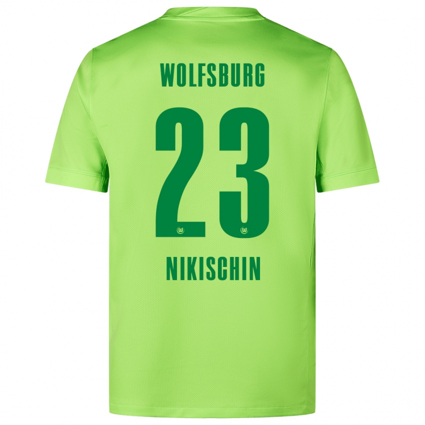 Niño Camiseta Adrian Nikischin #23 Verde Fluorescente 1ª Equipación 2024/25 La Camisa