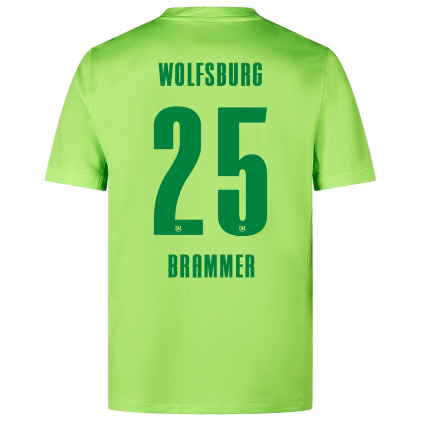 Niño Camiseta Ole Brammer #25 Verde Fluorescente 1ª Equipación 2024/25 La Camisa