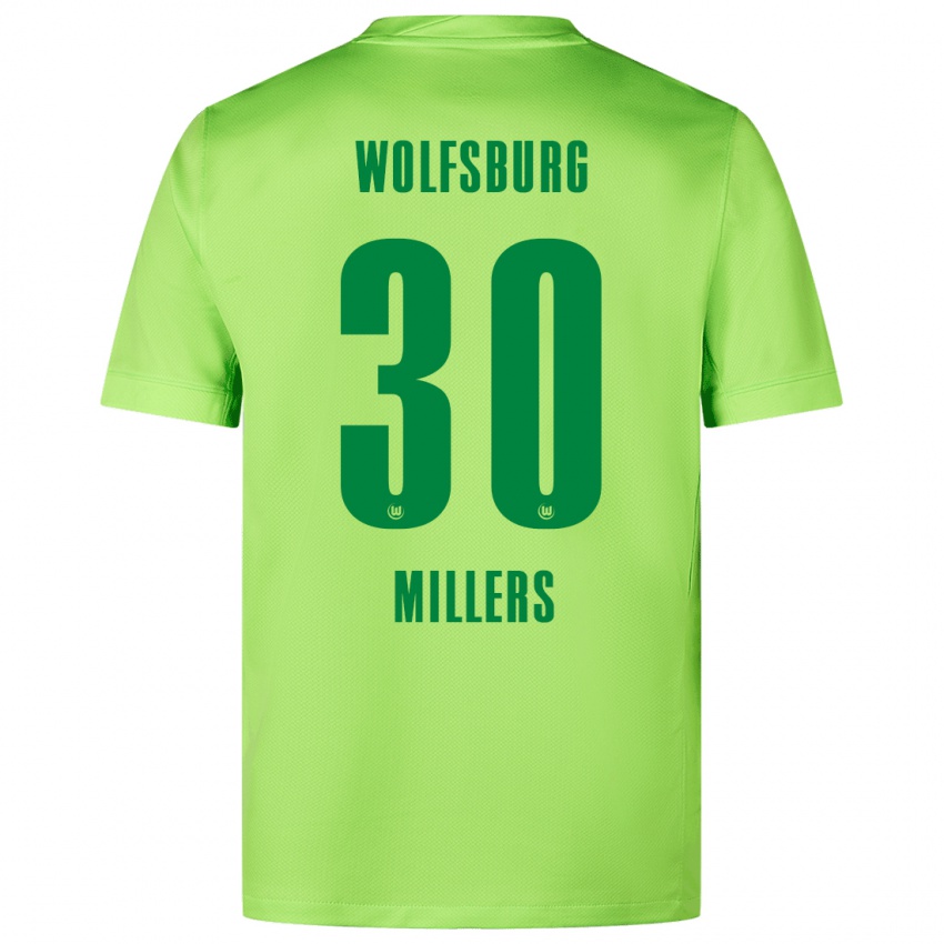 Niño Camiseta Kristers Millers #30 Verde Fluorescente 1ª Equipación 2024/25 La Camisa