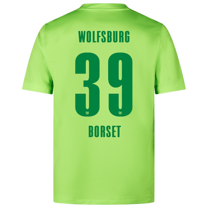 Niño Camiseta Anders Rønne Børset #39 Verde Fluorescente 1ª Equipación 2024/25 La Camisa