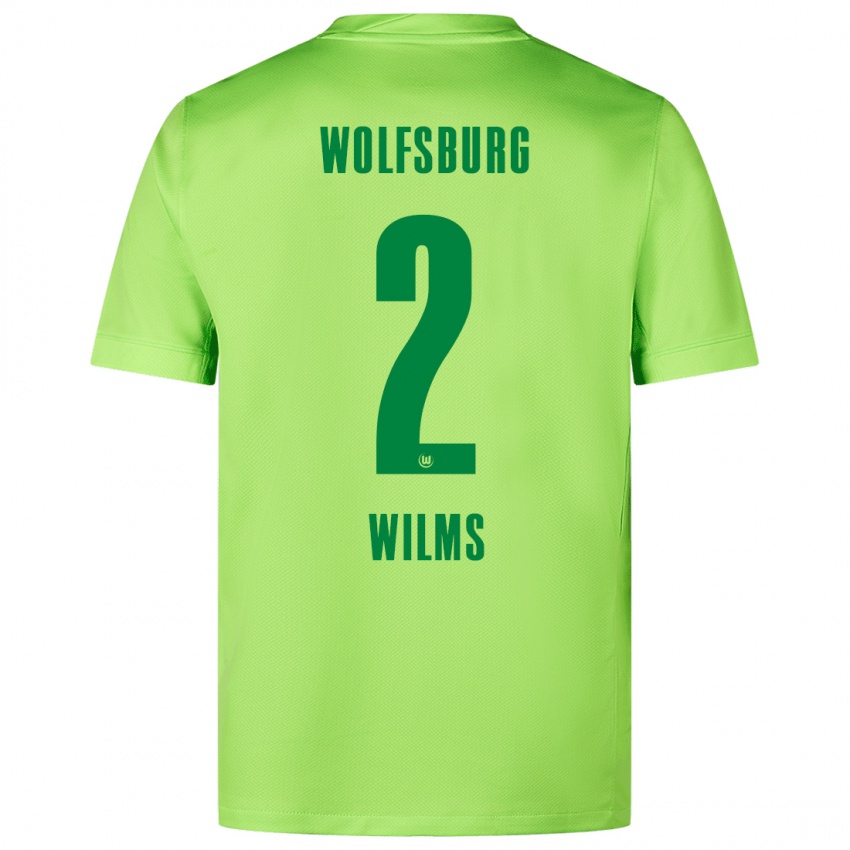 Niño Camiseta Lynn Wilms #2 Verde Fluorescente 1ª Equipación 2024/25 La Camisa