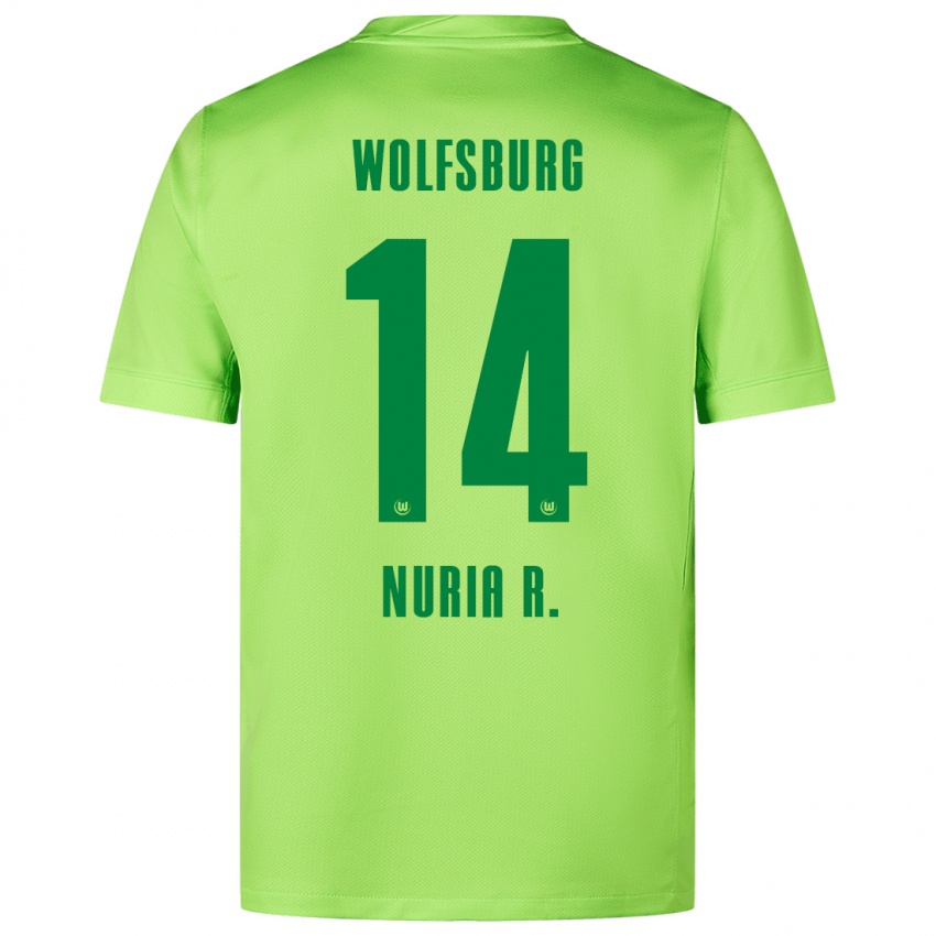 Niño Camiseta Nuria Rabano #14 Verde Fluorescente 1ª Equipación 2024/25 La Camisa