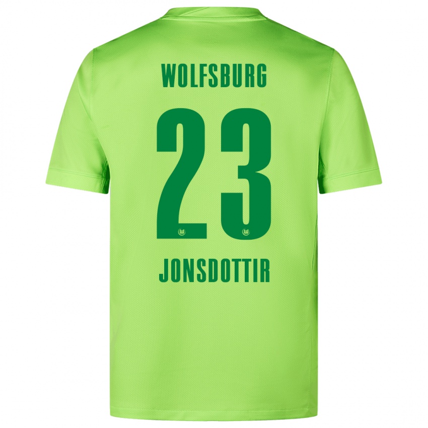 Niño Camiseta Sveindís Jane Jónsdóttir #23 Verde Fluorescente 1ª Equipación 2024/25 La Camisa