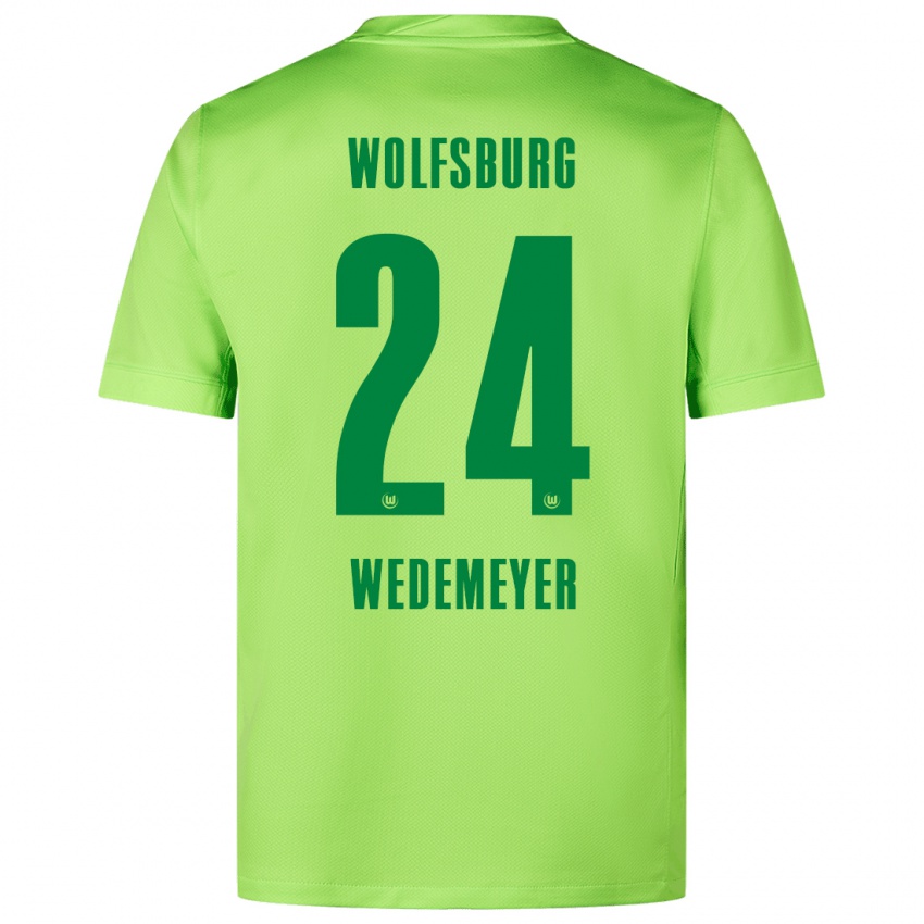 Niño Camiseta Joelle Wedemeyer #24 Verde Fluorescente 1ª Equipación 2024/25 La Camisa