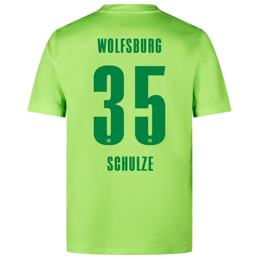 Niño Camiseta Philipp Schulze #35 Verde Fluorescente 1ª Equipación 2024/25 La Camisa