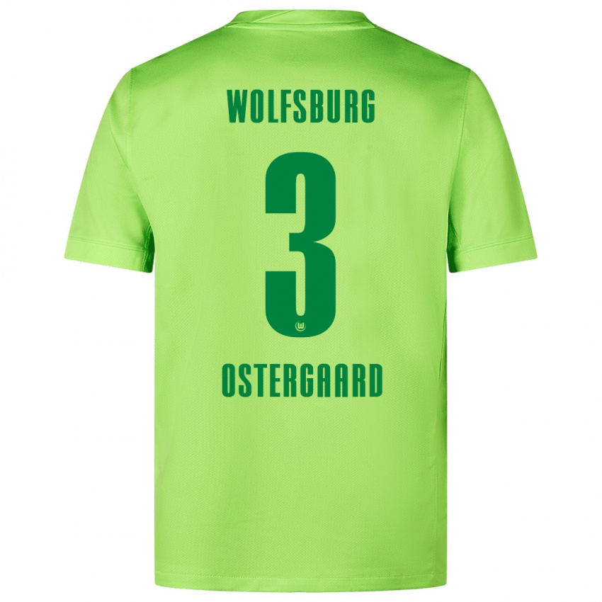 Niño Camiseta Christian Östergaard #3 Verde Fluorescente 1ª Equipación 2024/25 La Camisa