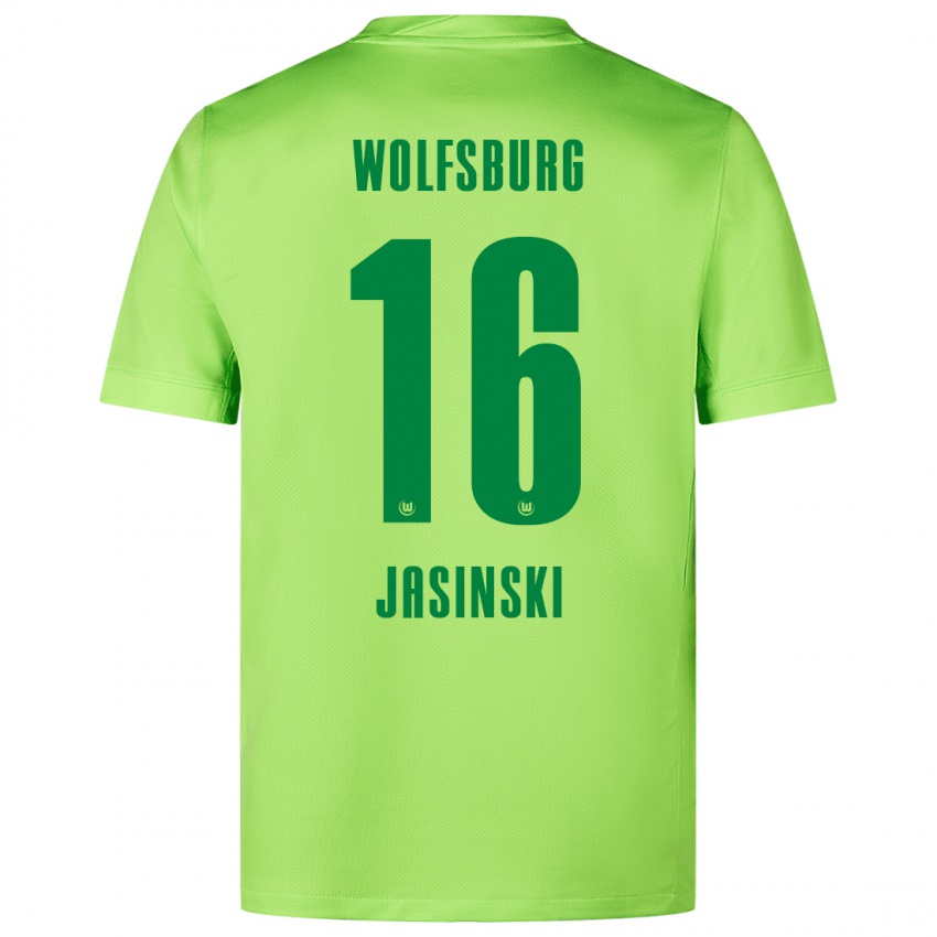 Niño Camiseta Mateusz Jasinski #16 Verde Fluorescente 1ª Equipación 2024/25 La Camisa