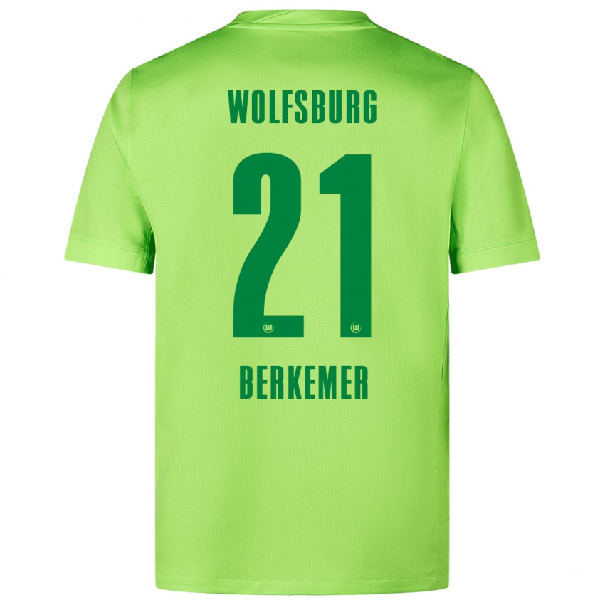 Niño Camiseta Melvin Berkemer #21 Verde Fluorescente 1ª Equipación 2024/25 La Camisa