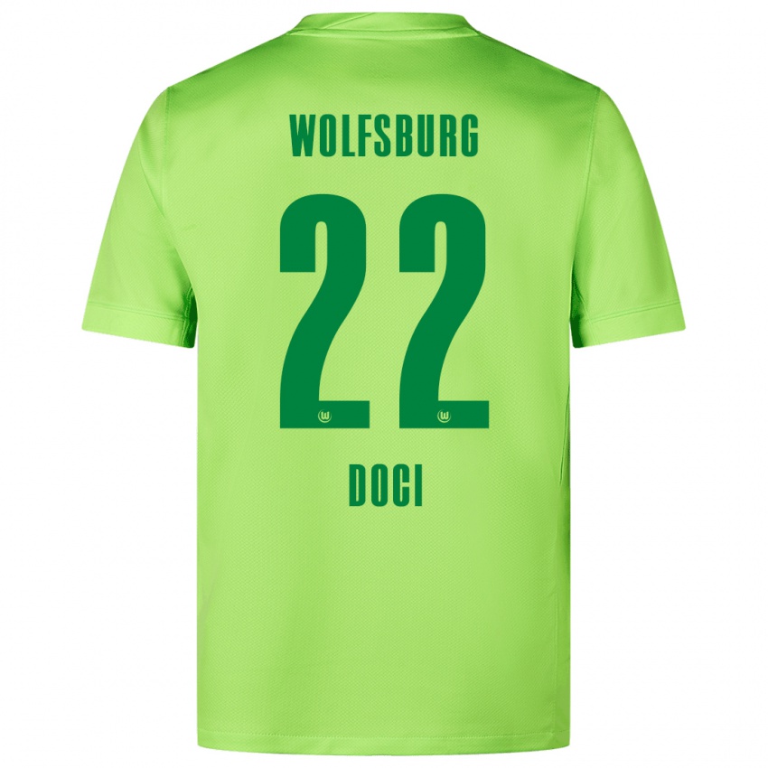 Niño Camiseta Adrian Doci #22 Verde Fluorescente 1ª Equipación 2024/25 La Camisa