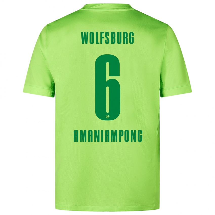 Niño Camiseta Marces Amaniampong #6 Verde Fluorescente 1ª Equipación 2024/25 La Camisa