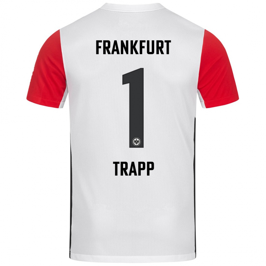 Niño Camiseta Kevin Trapp #1 Blanco Rojo 1ª Equipación 2024/25 La Camisa