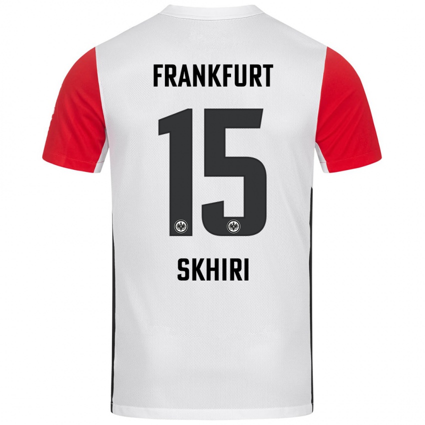 Niño Camiseta Ellyes Skhiri #15 Blanco Rojo 1ª Equipación 2024/25 La Camisa