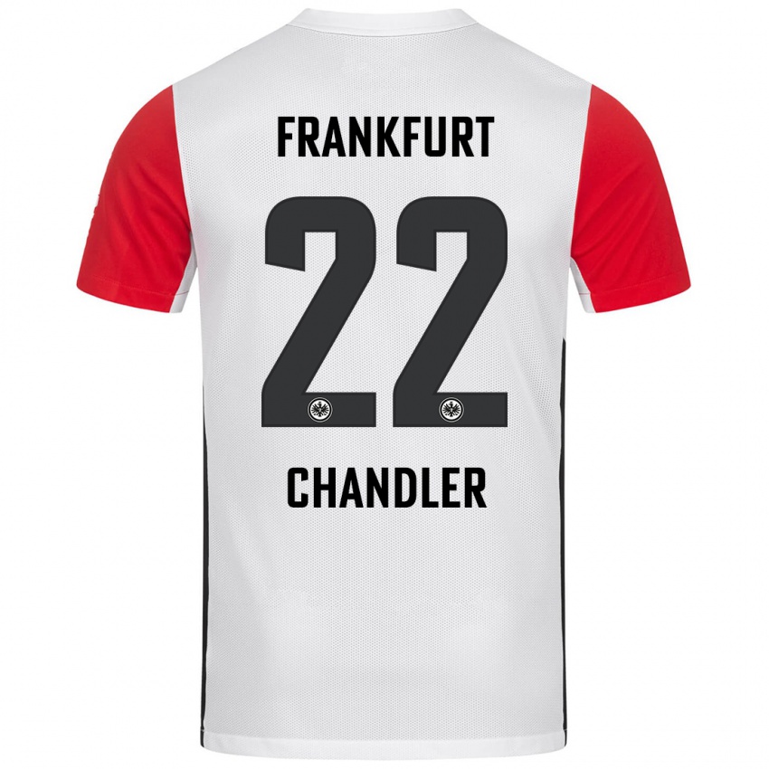 Niño Camiseta Timothy Chandler #22 Blanco Rojo 1ª Equipación 2024/25 La Camisa