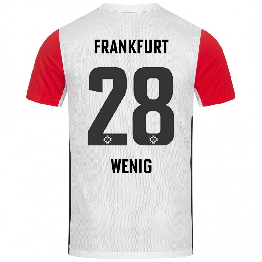 Niño Camiseta Marcel Wenig #28 Blanco Rojo 1ª Equipación 2024/25 La Camisa