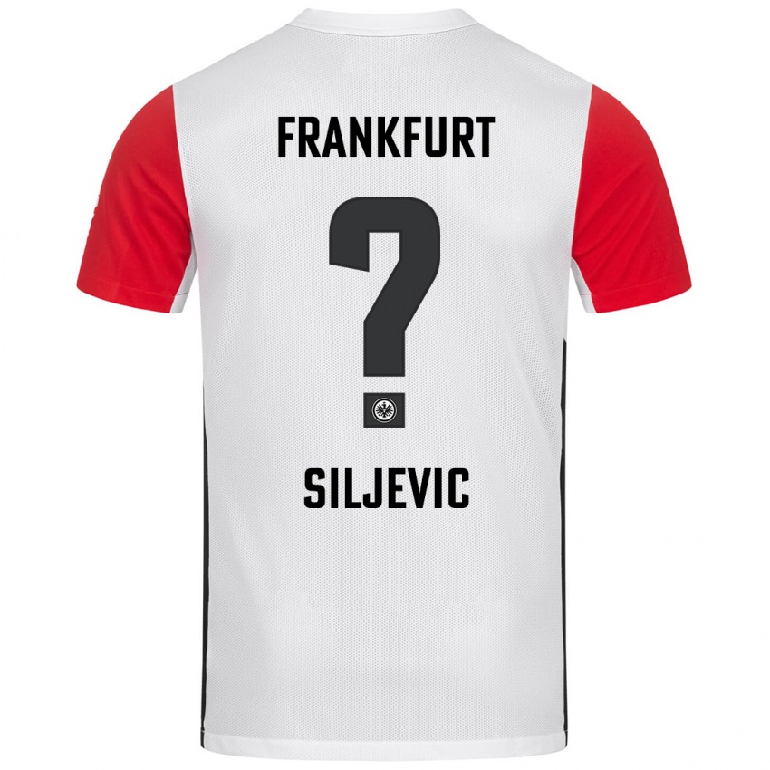 Niño Camiseta Amil Siljevic #0 Blanco Rojo 1ª Equipación 2024/25 La Camisa