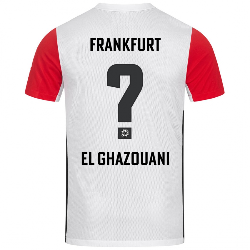 Niño Camiseta Mohamed El Ghazouani #0 Blanco Rojo 1ª Equipación 2024/25 La Camisa