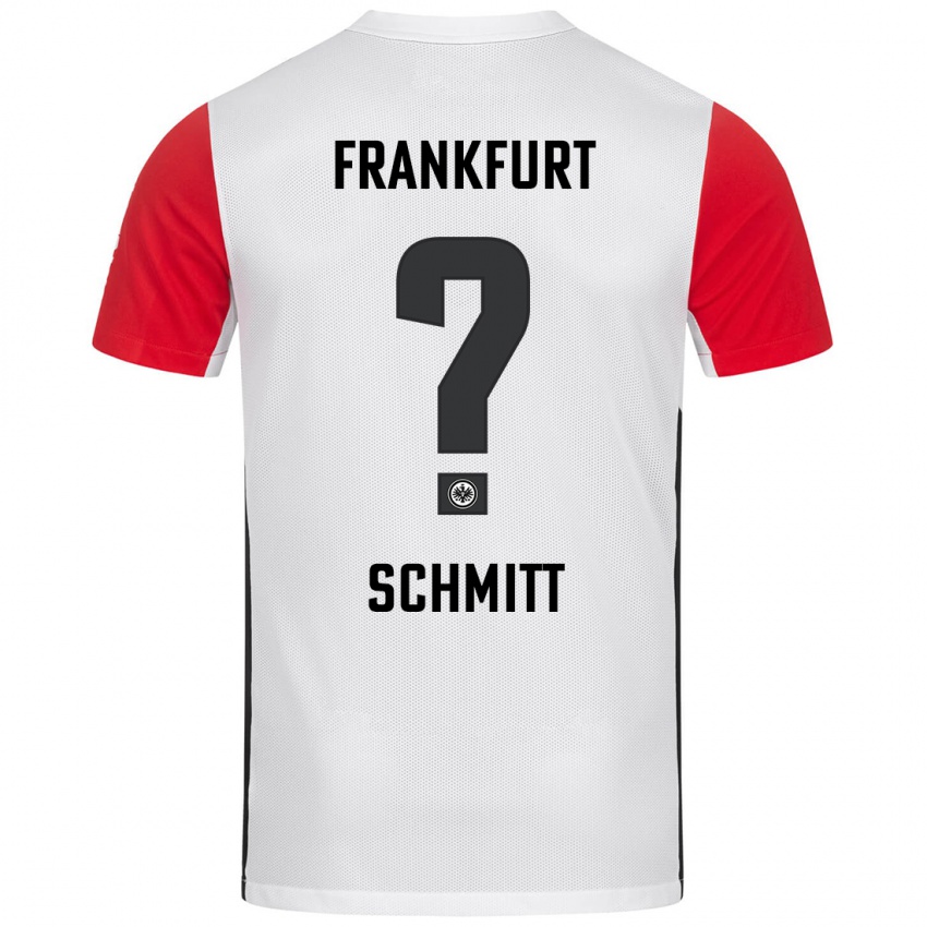 Niño Camiseta Jonathan Schmitt #0 Blanco Rojo 1ª Equipación 2024/25 La Camisa