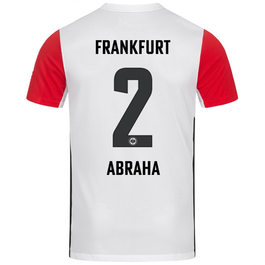 Niño Camiseta Natnael Abraha #2 Blanco Rojo 1ª Equipación 2024/25 La Camisa