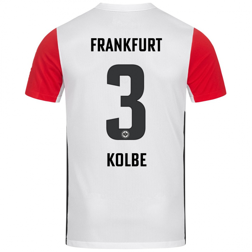 Niño Camiseta Louis Kolbe #3 Blanco Rojo 1ª Equipación 2024/25 La Camisa