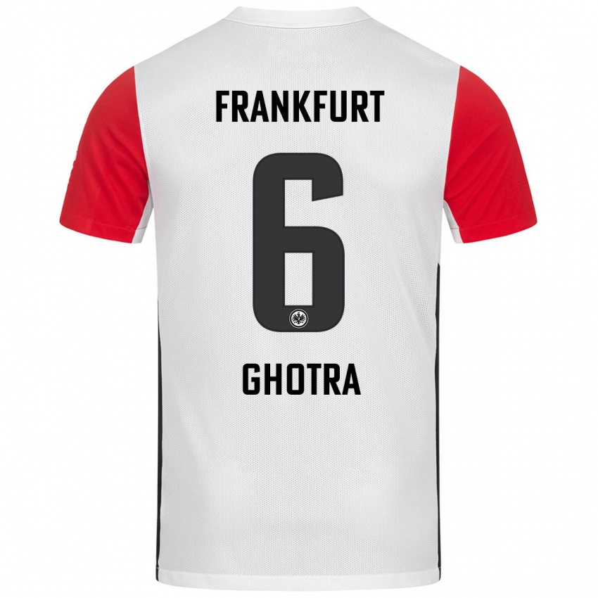 Niño Camiseta Harpreet Ghotra #6 Blanco Rojo 1ª Equipación 2024/25 La Camisa