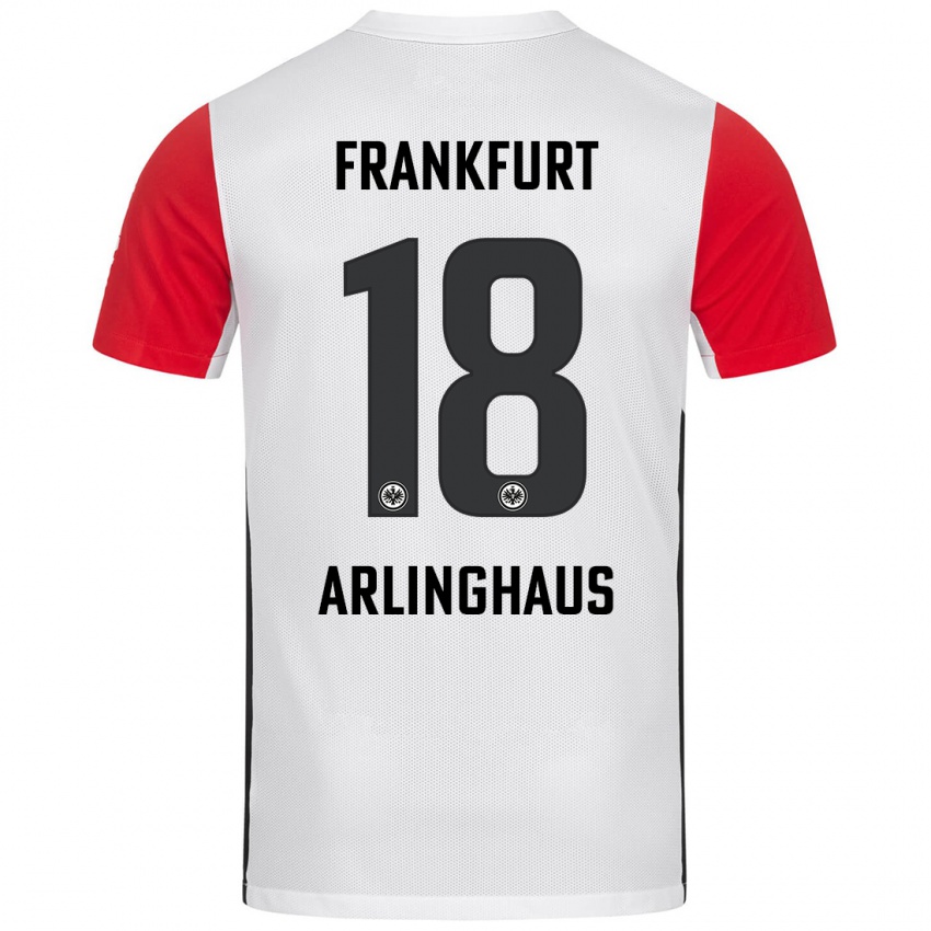 Niño Camiseta Max Arlinghaus #18 Blanco Rojo 1ª Equipación 2024/25 La Camisa