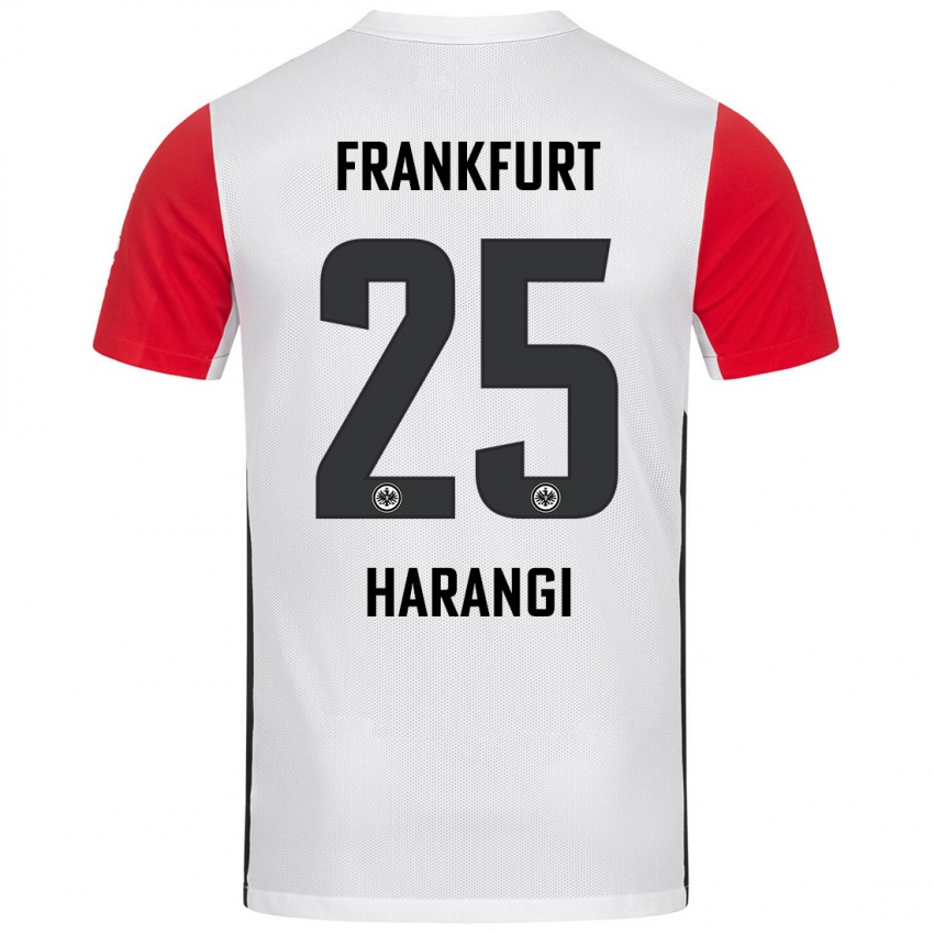 Niño Camiseta Aiden Harangi #25 Blanco Rojo 1ª Equipación 2024/25 La Camisa